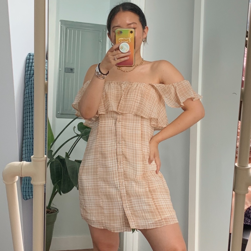 Privacy Please Off shoulder mini dress